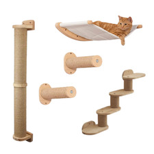 Cat Wall Mounted Furniture Set Cat Climbing Shelf Cat Scratching Post Hammock UK