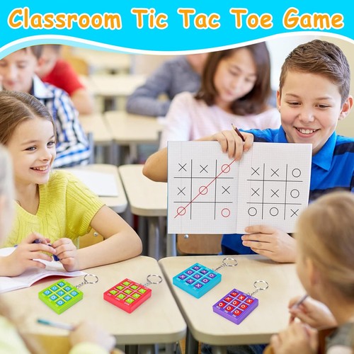 16 Pcs Tic Tac Toe Game Keychain Party Favors for Kids 4-8 8-12 Goodie Bags S... - Picture 3 of 6