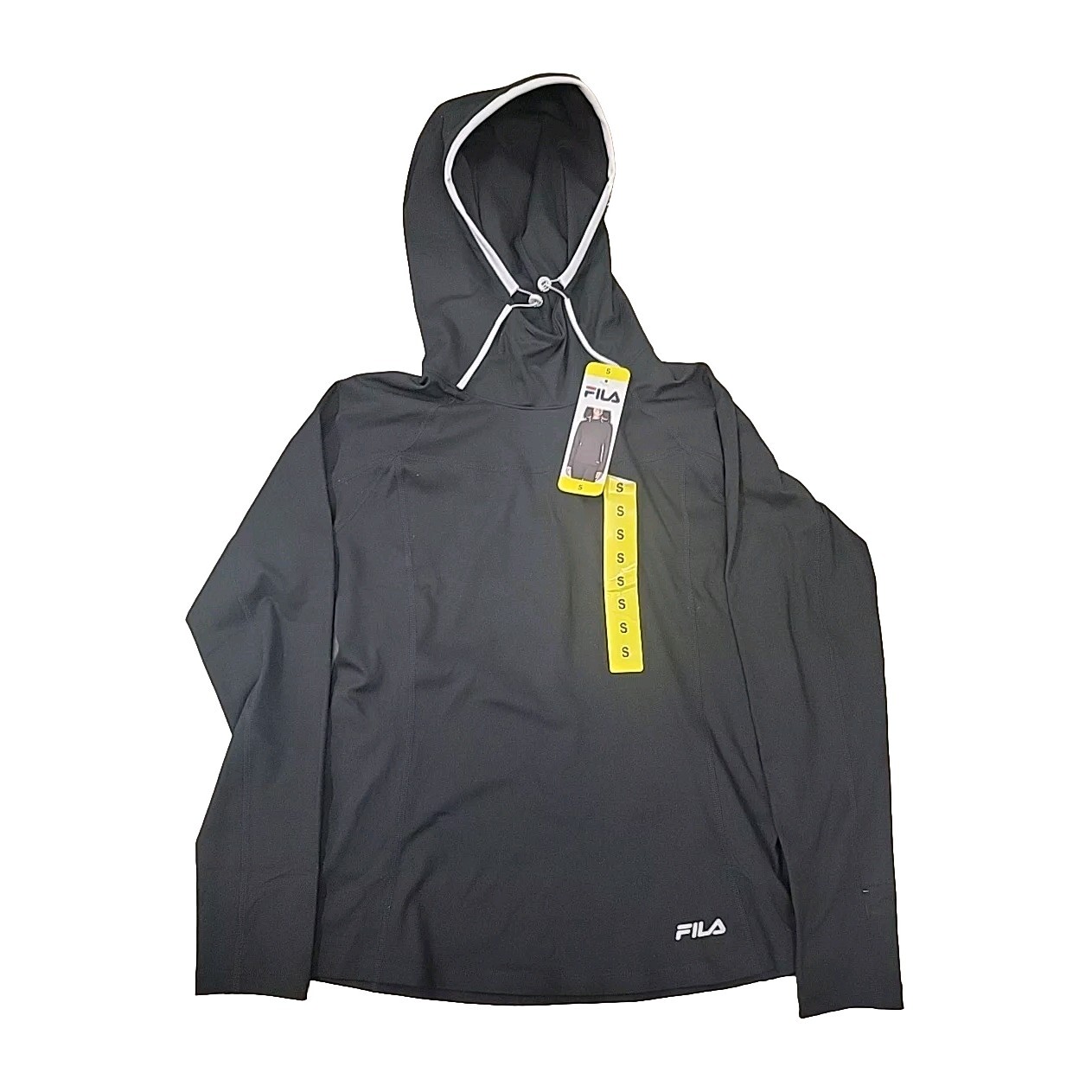 Felpa con cappuccio donna Fila girocollo attivo nera nuova con etichetta taglia small S