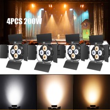 4PCS LED COB 200W Par Light DMX Cool  Warm White 2IN1 DJ Show Stage Wash Lights