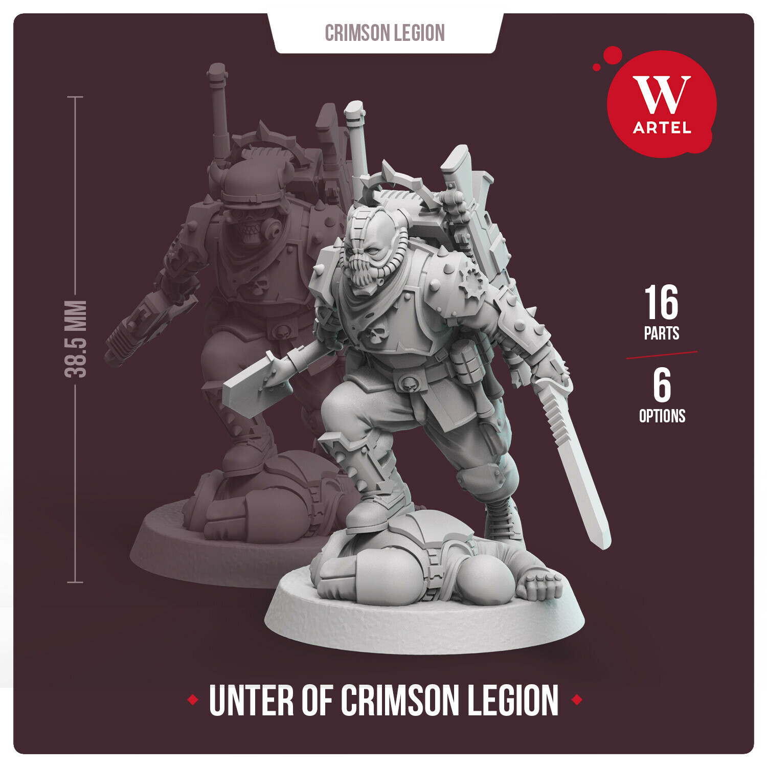 Crimson Legion Unter от W Artel 28-мм варгейм Миниатюра