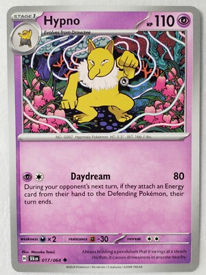 shiny hypno pokemon card - - 60/149 you may make the Defending Pokémon Asleep Hypno pokemon card sold and