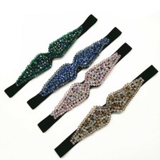 Cintura In Cristallo Per Signora Con Strass Corpetto Bead Stretch Florale Obi