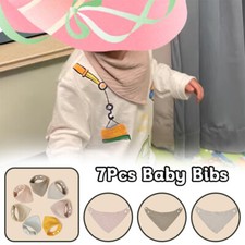 7-Pack Baby Bibs for Drooling and Teething Cotton Baby Drool Bibs