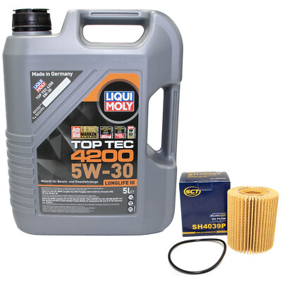 Motoröl Set 5W-30 5 Liter + Ölfilter SH 4039 P für Lexus GS 300h L1 133 KW 181PS