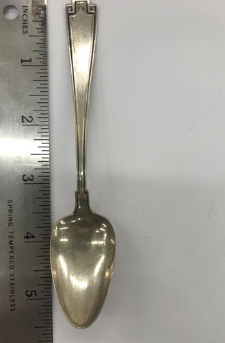 Gorham ETRUSCAN Sterling Silver Dessert/Oval Soup Spoon 5.5” Monogram Pat. 1913