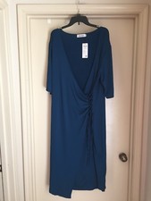 BIUBIU Women's Plus Size Teal Sexy 3/4 Sleeve V Neck Ruched Bodycon 4XL NWT