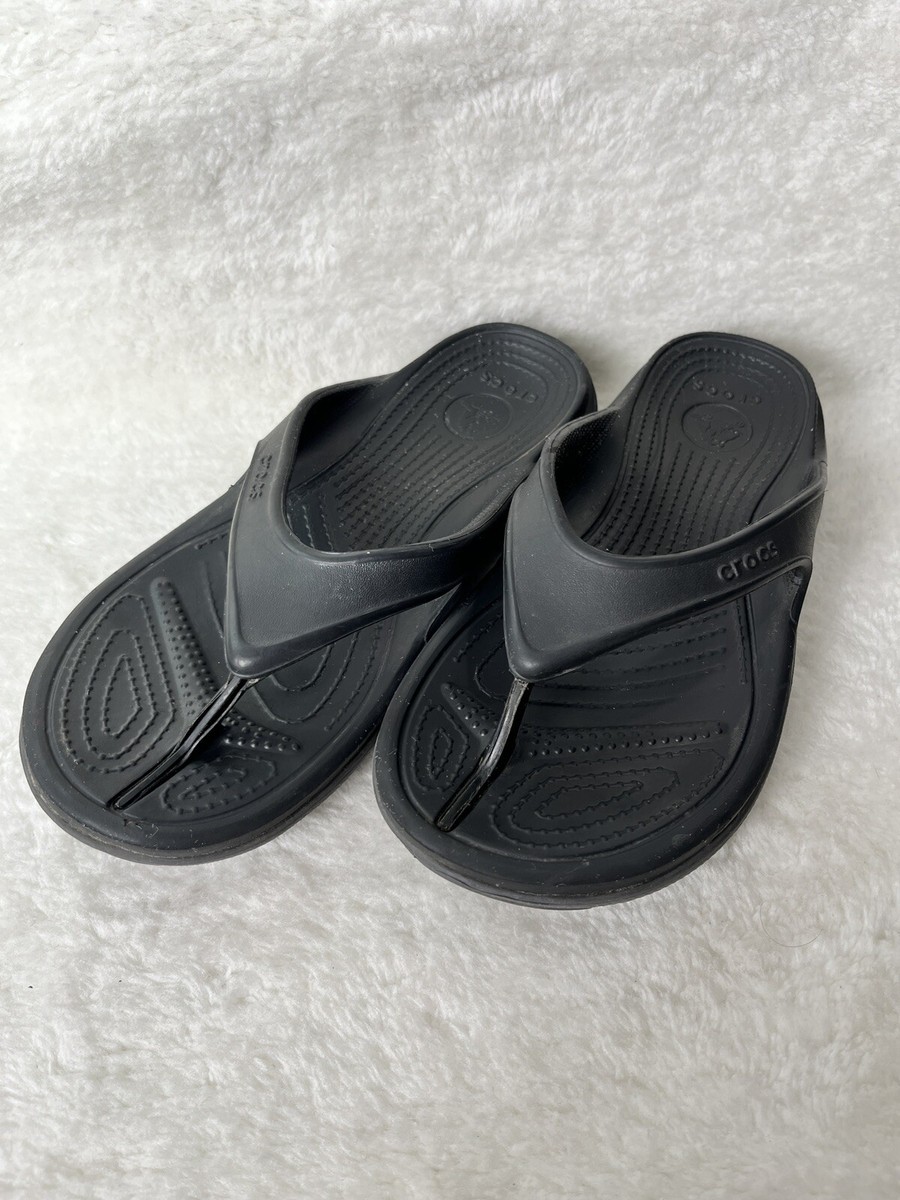 Crocs Kadee II Black Flip Flop Thong Sandals Iconic Comfort Men's