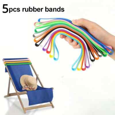 5PC Colorful Beach Towel Bands - Silicone Windproof Clips for Pool/Cruise US