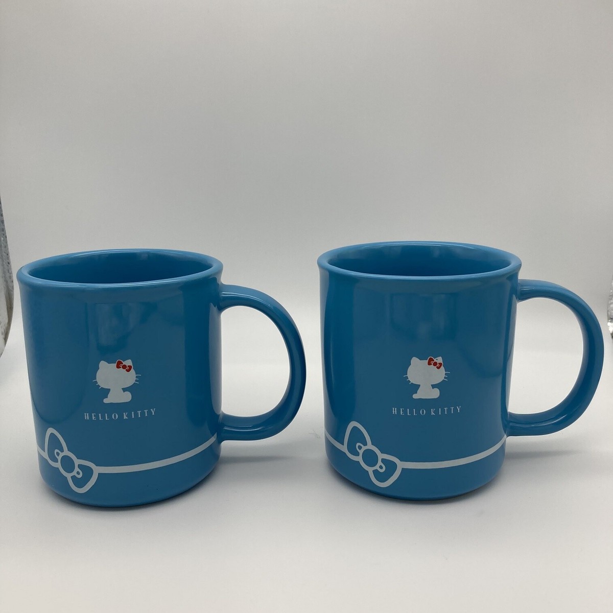 Sanrio x Lawson Collaboration Hello Kitty Mug Cup Blue 2010 Set of