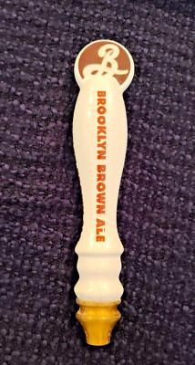 Brooklyn Brown Ale White Ceramic Beer Tap Handle 12.5 