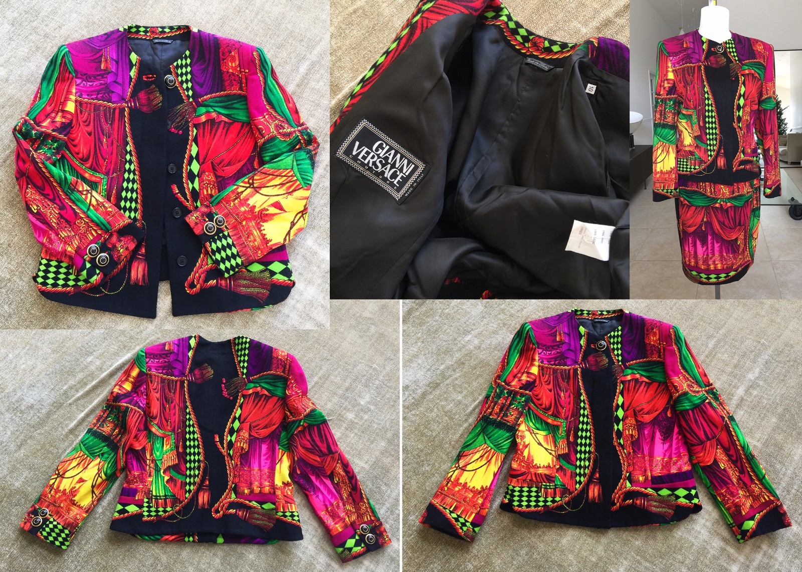 iconic GIANNI VERSACE I Sipari print wool skirt suit from F/W 1991/92 image 9