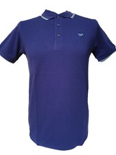 Warrior UK England Pique Polo Shirt Cobalt Blue Slim-Fit Skinhead Mod Punk Hemd 