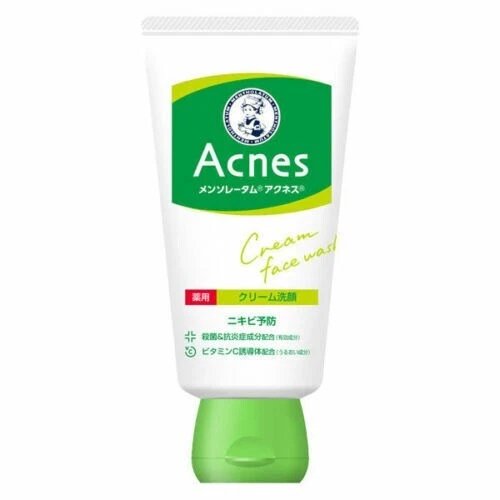 Mentholatum Acnes Cream Face Wash for Acne Care 2Pack Set 130g Made in Japan Foto 2 de 4