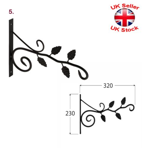 Schwarz Dekorativ Hängekorb Wand Blumentopf Halter 6 Arten - Bild 6 von 7