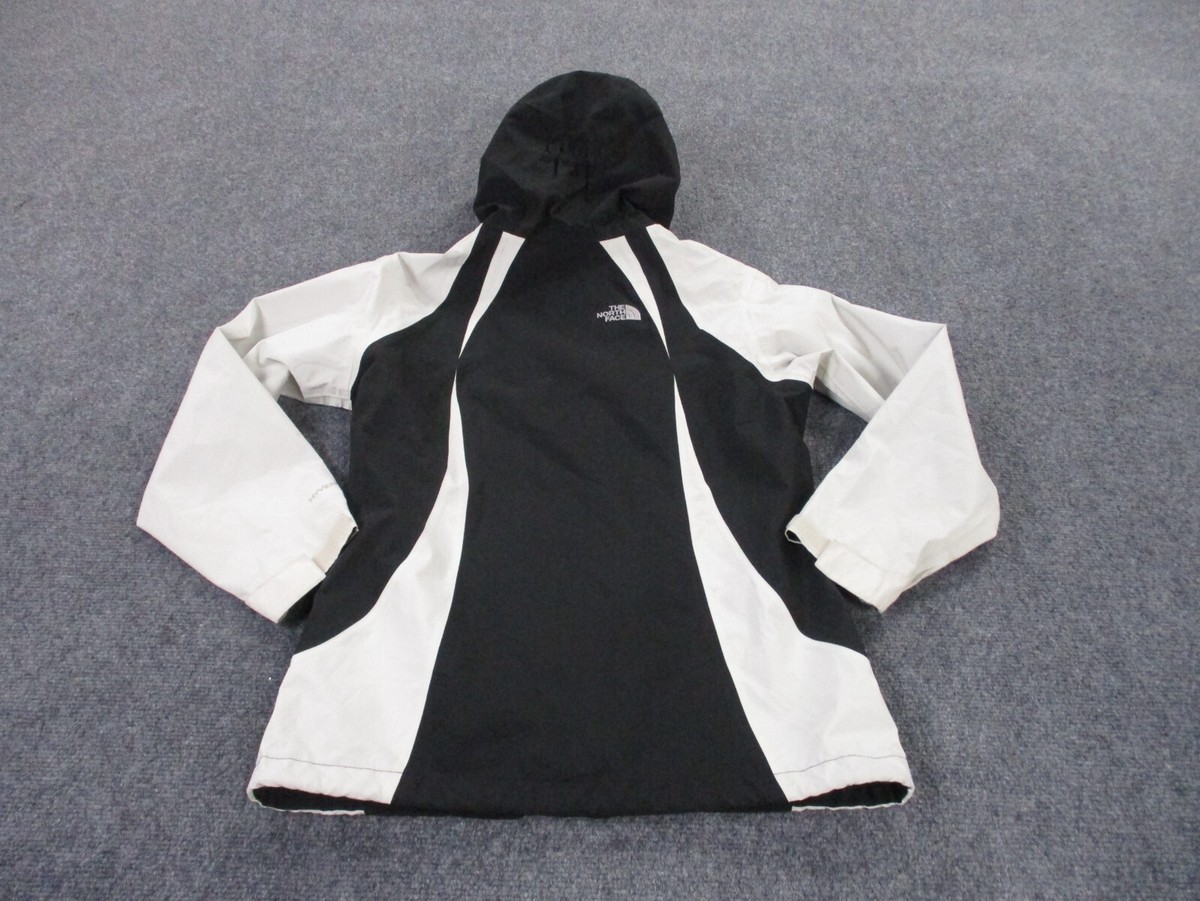 The North Face 黒白 アウターウェア The North Face Jacket Girl L Black White Hyvent Rain Coat