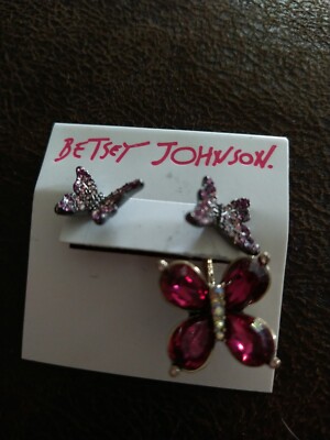 BETSEY JOHNSON BUTTERFLY BLITZ Mismatched EARRINGS