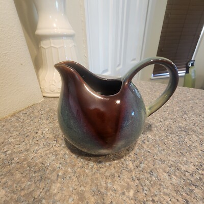 Stoneware Sango Nova Style Blue Green Brown Coffee Creamer Pitcher 1.5 Cups