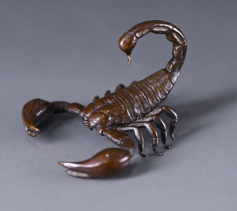 Estatua de escorpión de latón macizo de 2,04" estatuillas de animales decoración de mascotas de té Foto 2 de 4