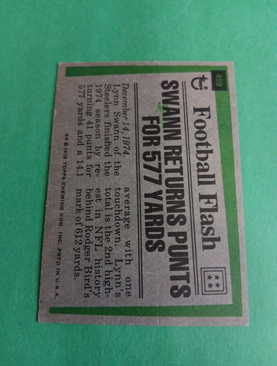 1975 Topps #459 Pittsburgh Steelers Lynn Swann 1974 Highlights HOF