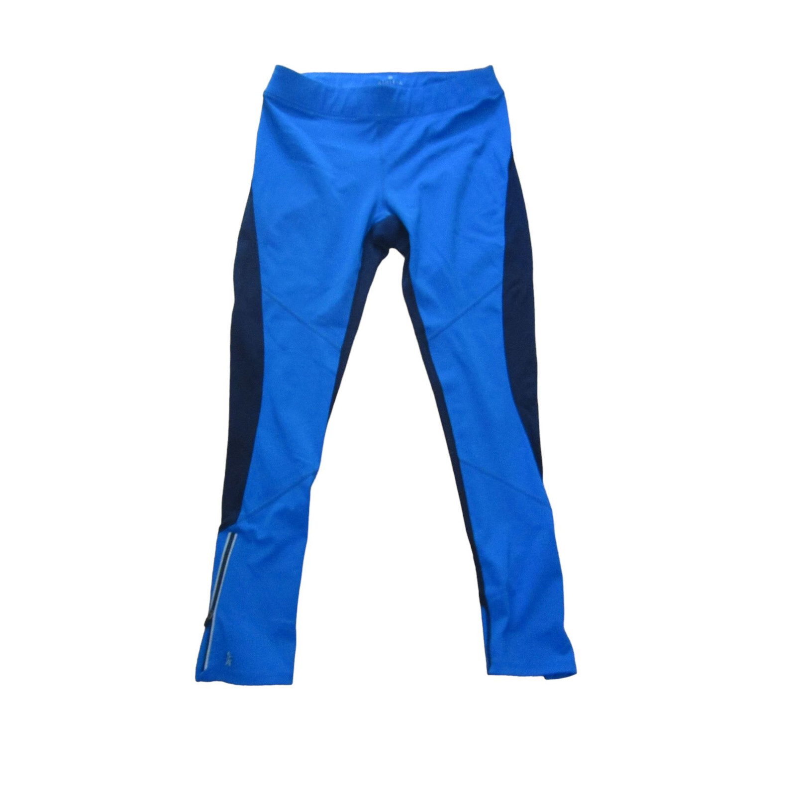Athleta Navy Blue Light Blue Zip Leggings Size Small-image
