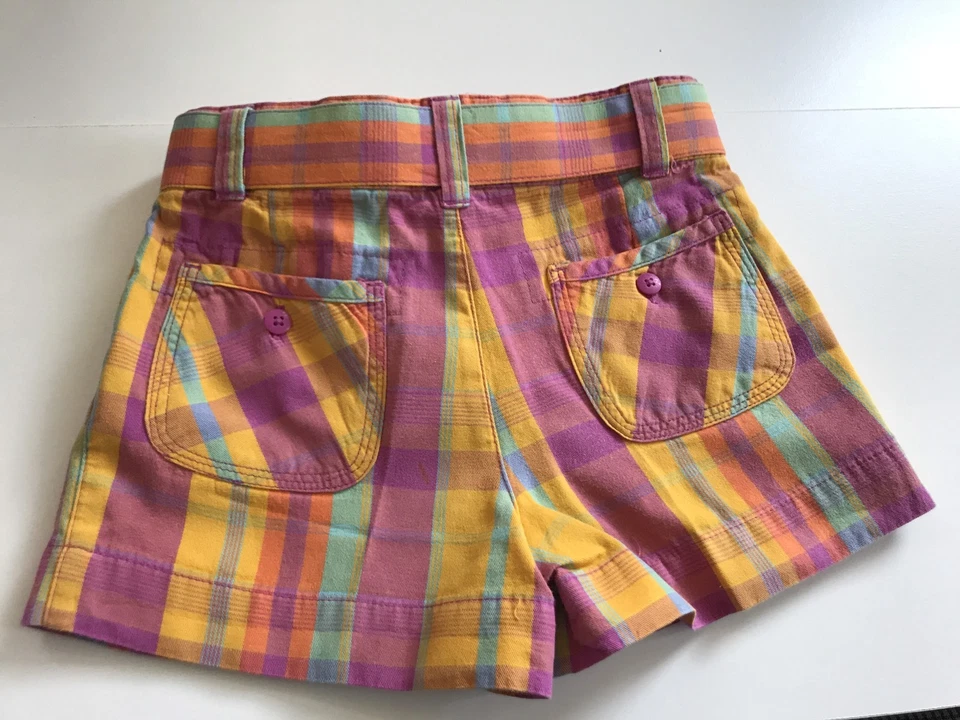 Cherokee Girl's Pink Plaid Cotton Shorts Size S6/6X - Image 2 of 4