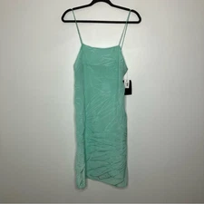 NWT MATIN Square Neck Silk Slip Dress Opal Blue US 4