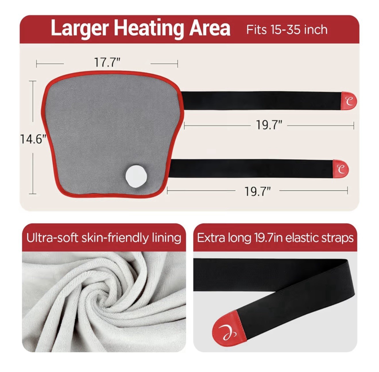 Leg Heating Pad for Pain Relief, Wearable Heating Pad for Leg and Calf