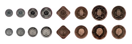 Niederländische Antillen 1 Cent - 5 Gulden 8 Stück kompletter Satz, 2005, KM #32-43, postfrisch - Bild 2 von 10