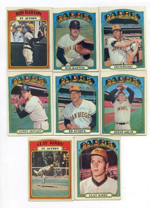 1972 TOPPS BASEBALL 30 CARD SAN DIEGO PADRES TEAM SET W/ (3) HI #'s "FREE SHIP"