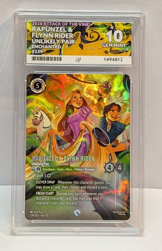 Rapunzel & Flynn Rider - Unlikely Pair graded ACE 10 for sale on eBay
