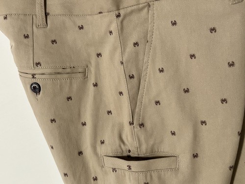 Pantalone uomo Construct slim beige piatto davanti fantasia granchio misura 36x30 leggi 36x28 - Foto 4 di 13