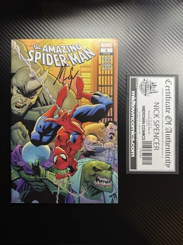 The Amazing Spider-Man 1 Signed by Nick Spencer w/Midtown COA VF/NM