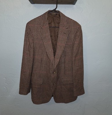 John Weitz Palm Beach Men's Vintage Lambswool Blazer Coat Size (46R) Houndstooth