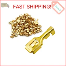 Baomain 1/4 inch (6.3mm) Female Spade Quick Splice Crimp Terminals Crimp Connect