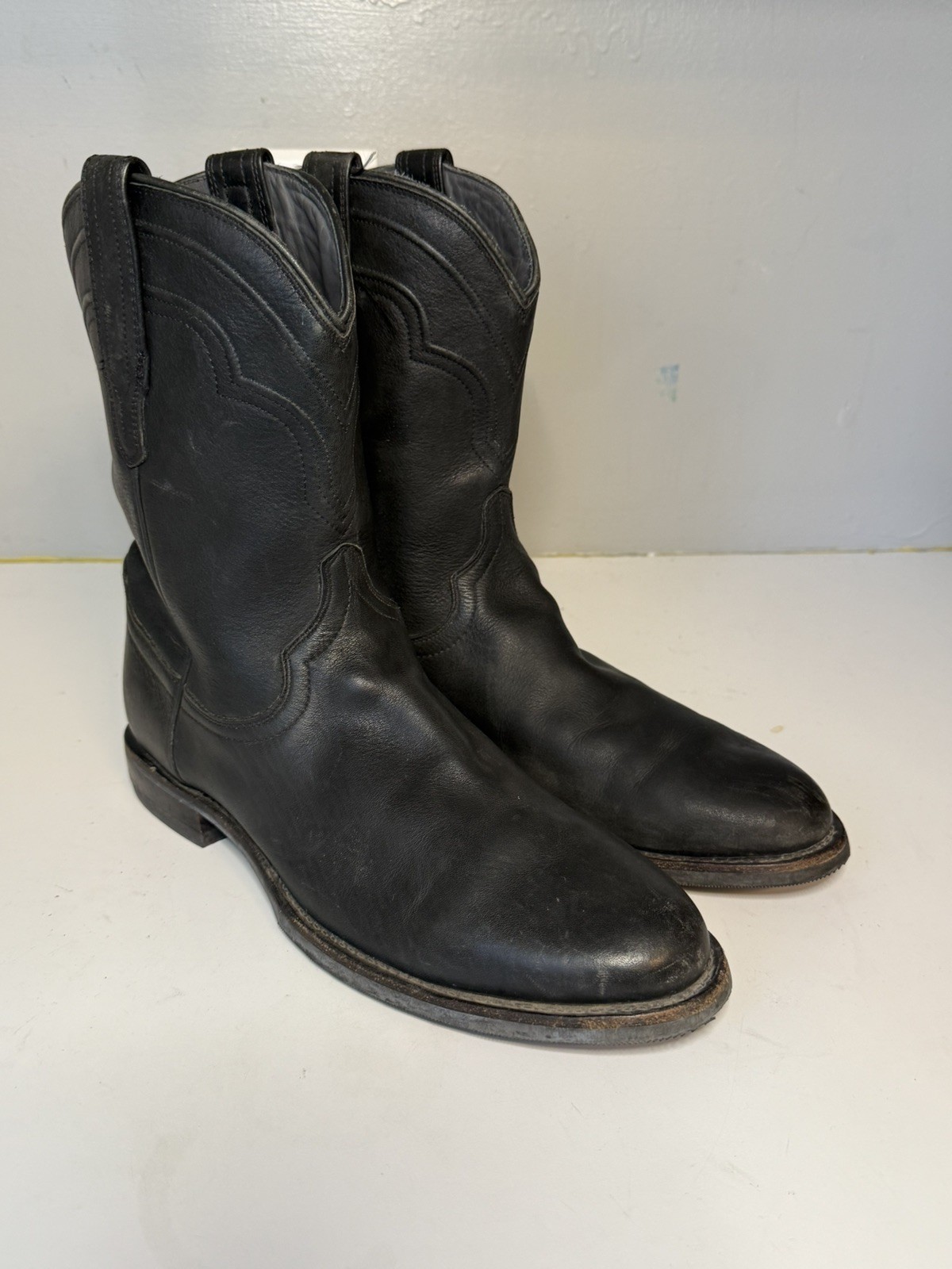Tecovas “The Jake” Men’s Black Leather Mid-Calf Western Boots Size 10D Pre-Owned