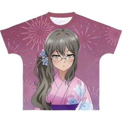 Rascal Does Not Dream Rio Futaba Yukata Full Graphic T-Shirt Purple Unisex L 42-