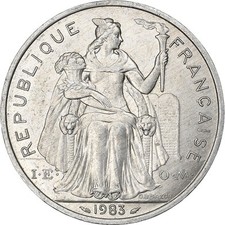 [#199004] New Caledonia, 5 Francs, 1983, Paris, Aluminum, AU, Lecompte:75, KM:16