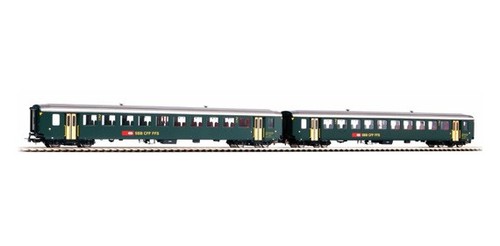 PIKO EXPERT 96782 Set SBB EW I, 2 carrozze B 2a classe, livrea verde, nuovo logo | Condition: Nuovo