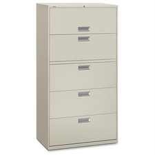 The Hon 685LQ 4-Drawer File Cabinet Light Gray Steel 36"x19.3"x67"