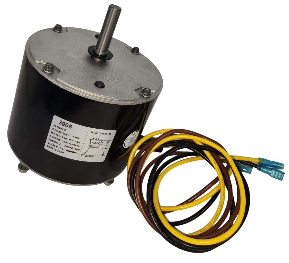 Genteq G3905 & Dayton 6DLL0 Condenser Fan Motor, 1/4 HP, 1100 RPM, 5KCP39EGS070S