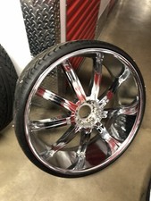 D Centi 28 Inch Chrome W Black Inserts Rim Tires Mint Condition 
