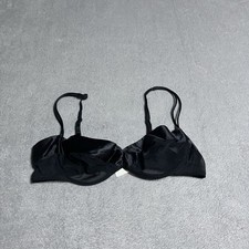Vintage Victorias Secret Bra Womens 36C Black Underwire Sheer Satin Coquette