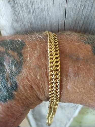 Antique 18k Gold Double curb chain bracelet