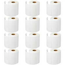 12 Rolls 750 Labels 4x2 Direct Thermal for Zebra LP 2824 2844 2442 Eltron ZP450