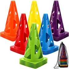 30 Pack Agility Training Sport Cone, 9 Inches Soccer Cones with Carry Bag, Ba...