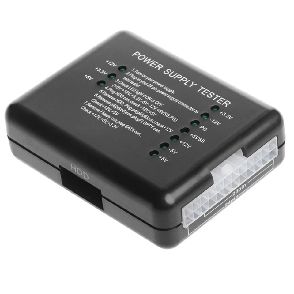 2X PC 20 24 Pin  Supply Tester Checker LED for PSU ATX  HDD Meter Measuring2925 - Image 4 of 4