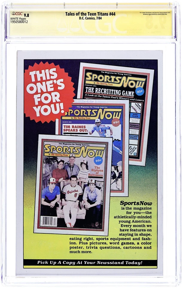 Nuevo Teen Titans #44N CGC 9.8 SS Wolfman 1984 1950580012 Foto 2 de 2