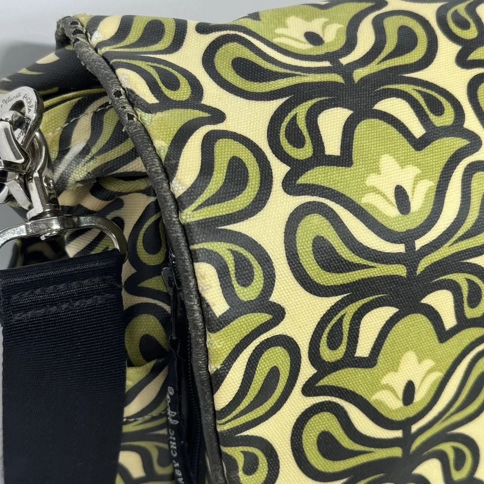 Petunia Pickle Bottom Boxy Backpack Diaper Bag Green Floral Canvas Baby Bag - Image 4 of 4