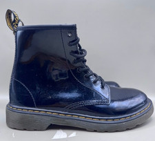 Dr. Martens 1460 J Patent Leather Lace-Up Boots Black Youth JY004 Size 4
